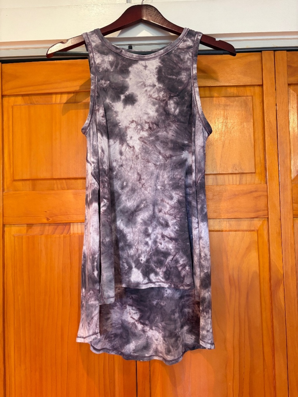 Lululemon Long for Length Tank, Diamond Dye Glacier Grey Moonwalk Pattern
